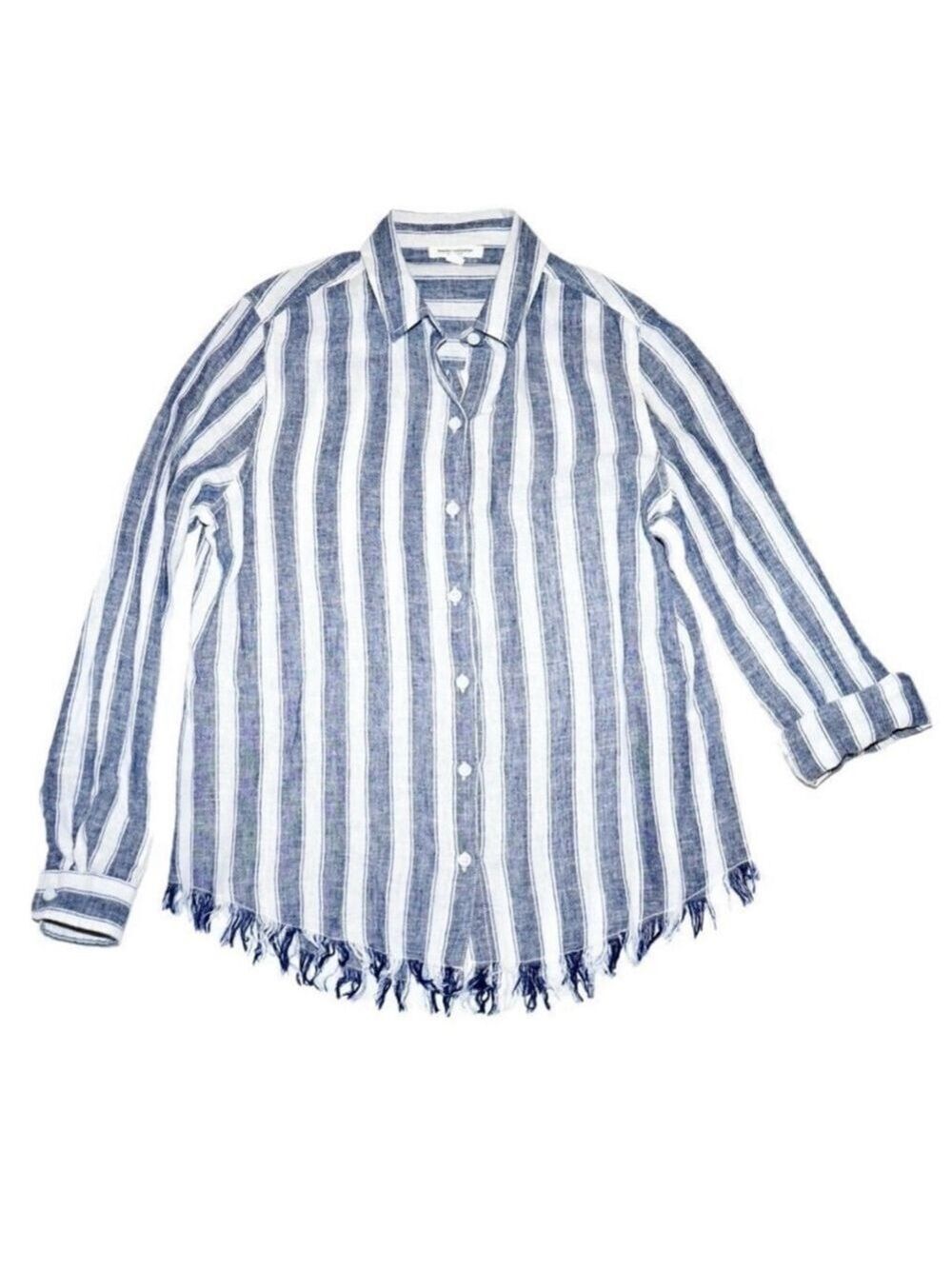 BeachLunchLounge Women Linen
Stripe Button Down Shirt, Small